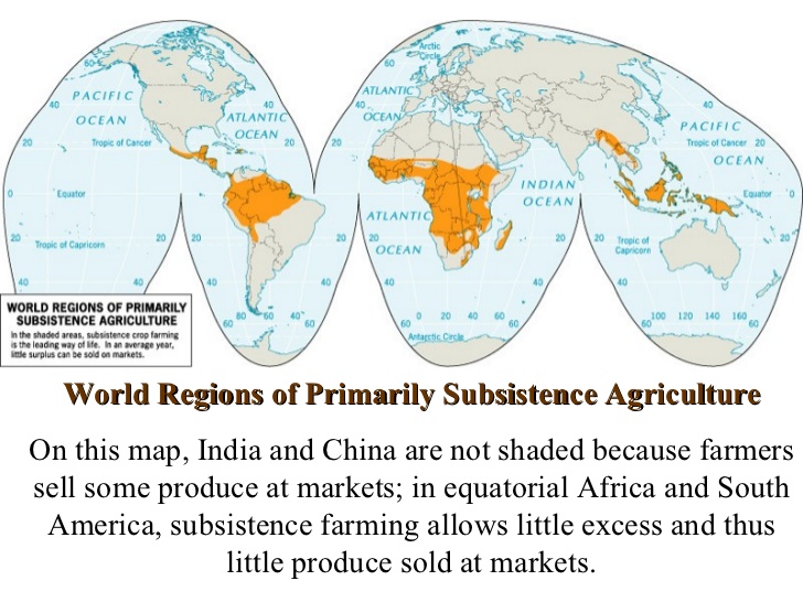 intensive subsistence agriculture map